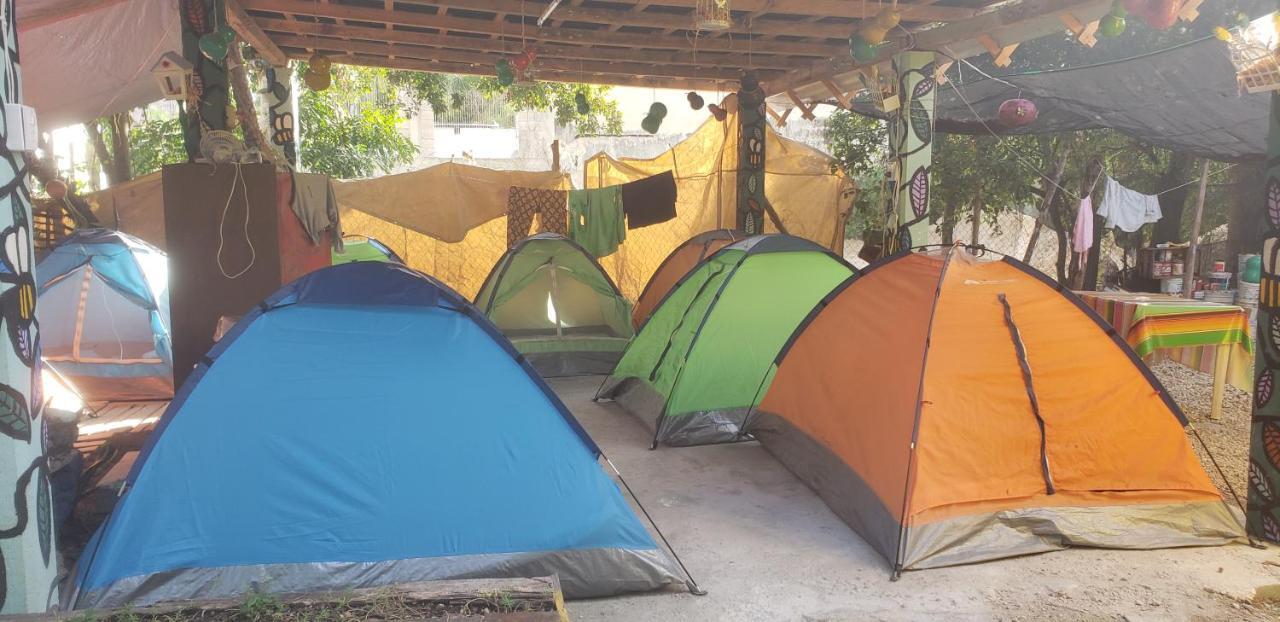 Hostal Y Camping Las G Bacalar Bagian luar foto